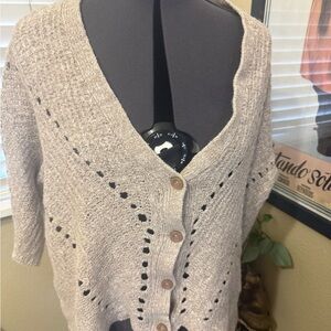 Anthropologie Moth Light Brown Knit Cardigan Sweater